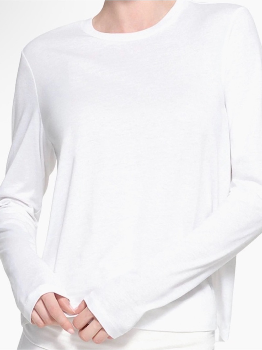 NWOT SKIMS Relaxed Tee Long Sleeve T-shirt in Snow - Small